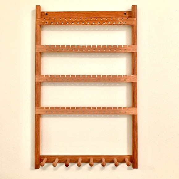Hand Crafted Storage Organization Earnest Oak Earring And Necklace Holder Poshmark